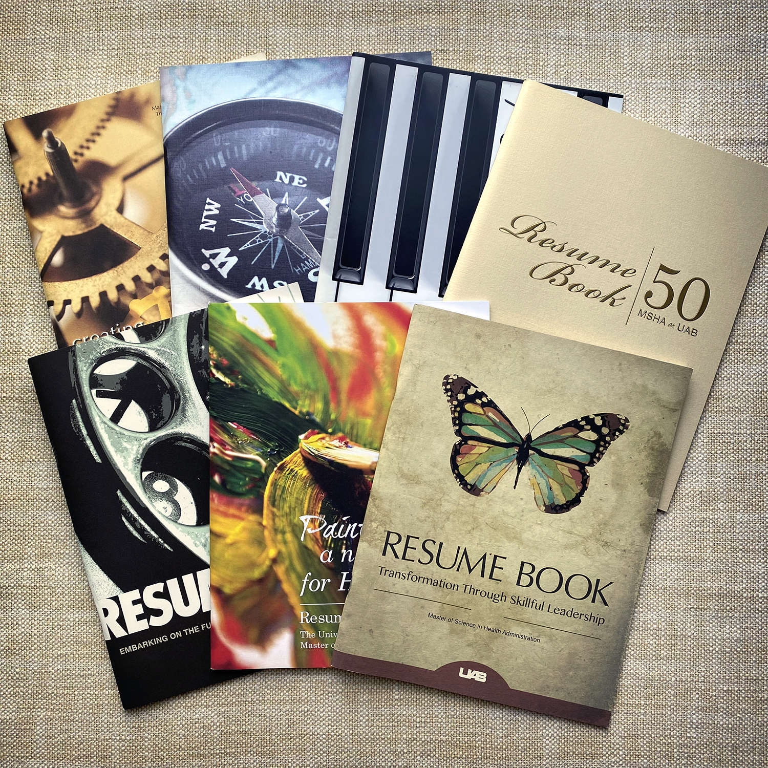 7 covers of resume books over 7 years