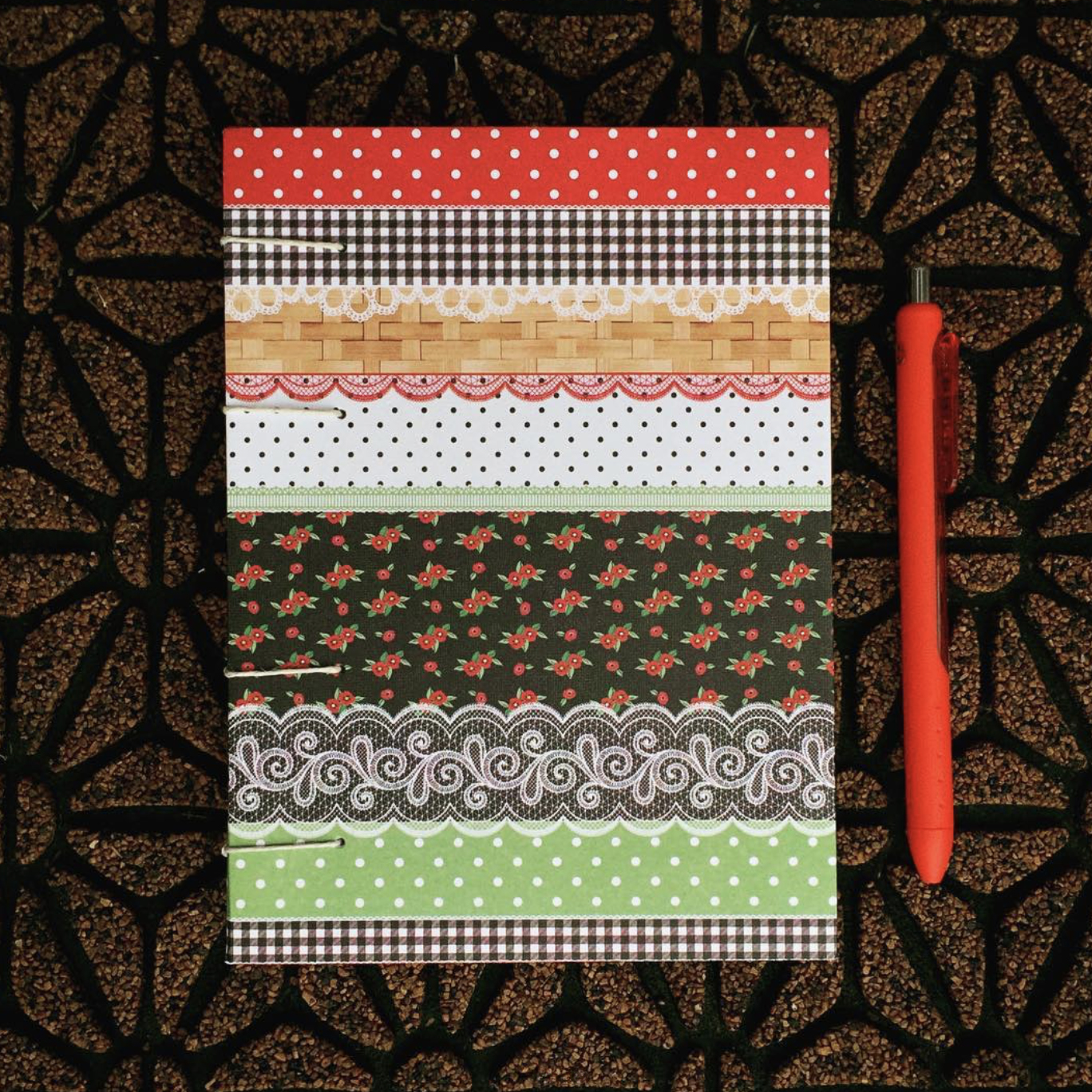 journal diary in vintage floral pattern