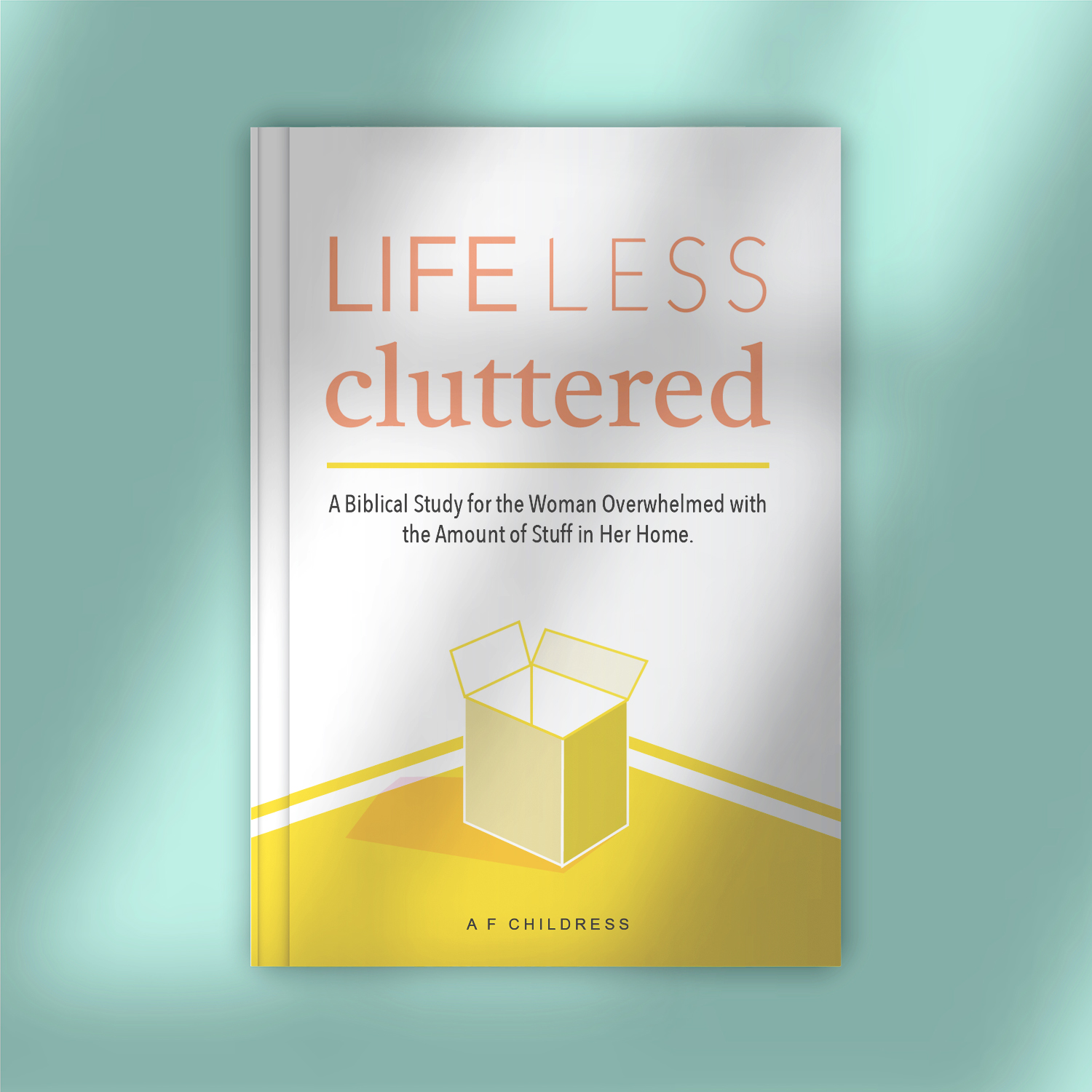 Book cover mock up for life less cluttered with shadow overlay