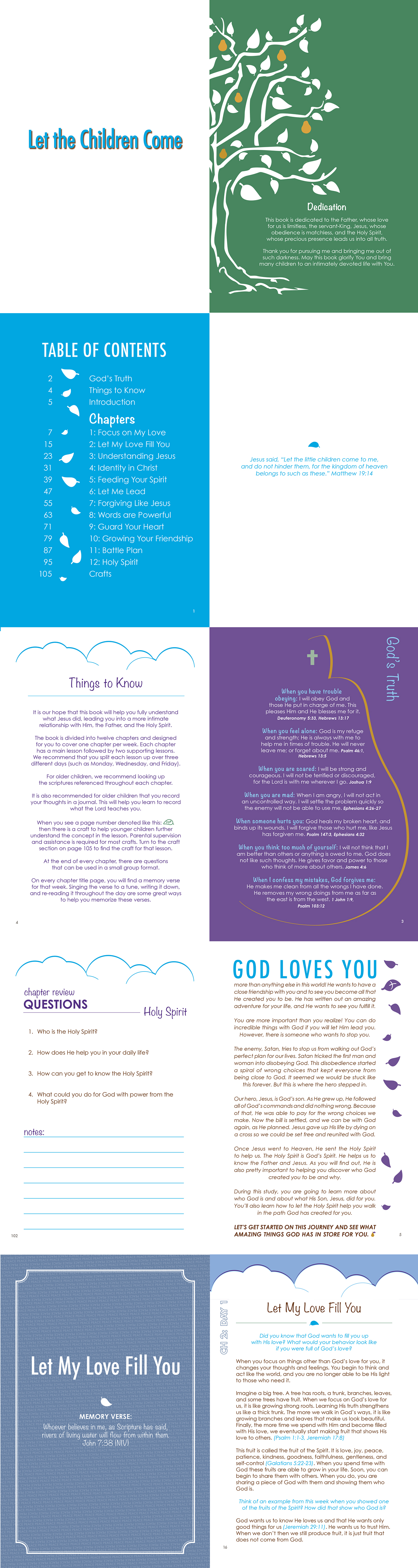 Inside pages for book Let the Children Come